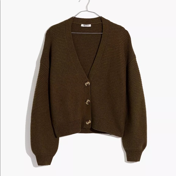 Madewell Sweaters - Madewell Wool Blend Shelley Cardigan Sweater in Green Size Medium